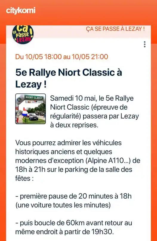 5e Rallye Niort Classic  à Lezay