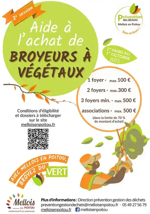 Aide à l'achat de broyeur de végétaux en Mellois en Poitou Aide à l'achat de broyeur de végétaux en Mellois en Poitou