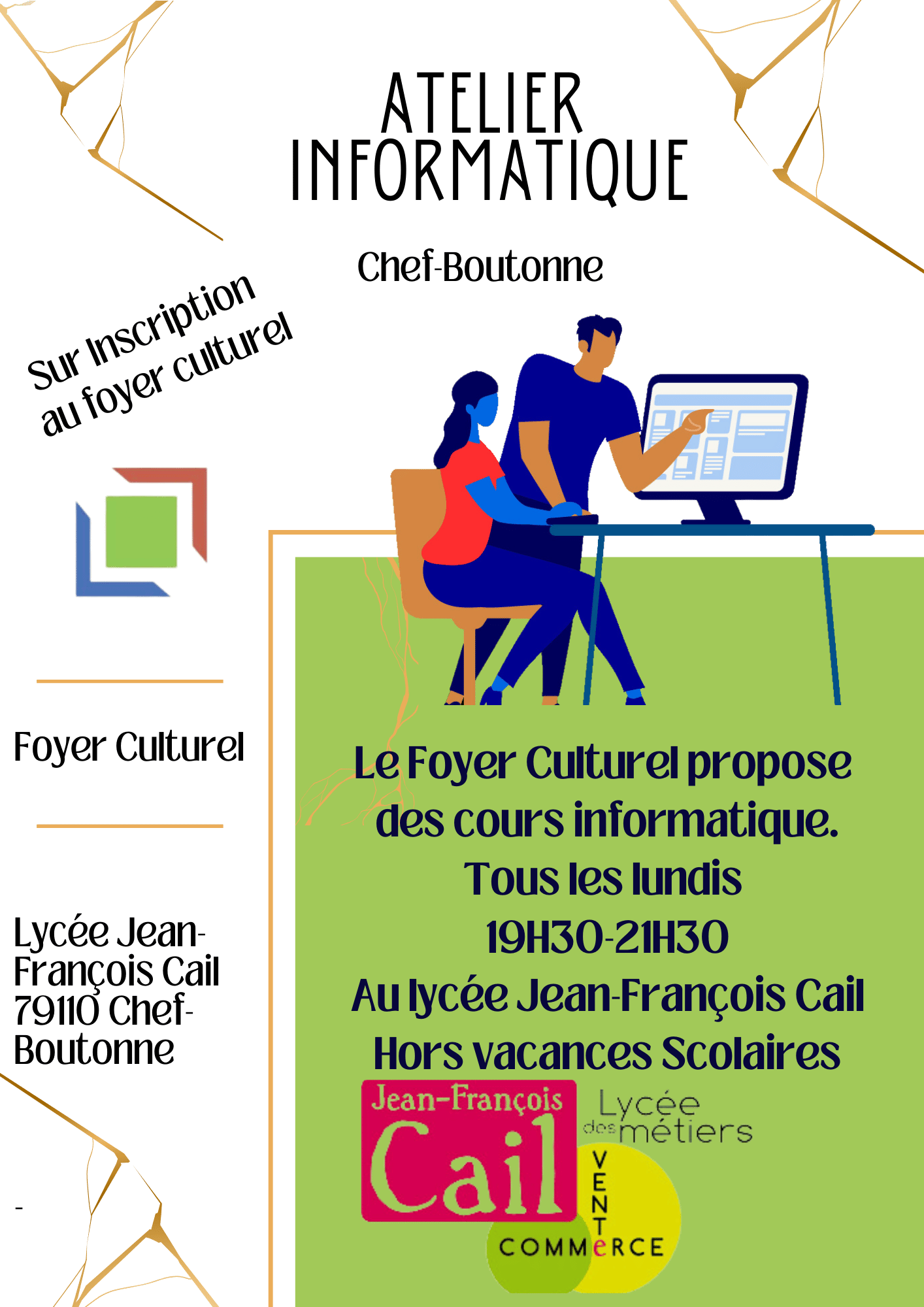 Atelier informatique à Chef-Boutonne