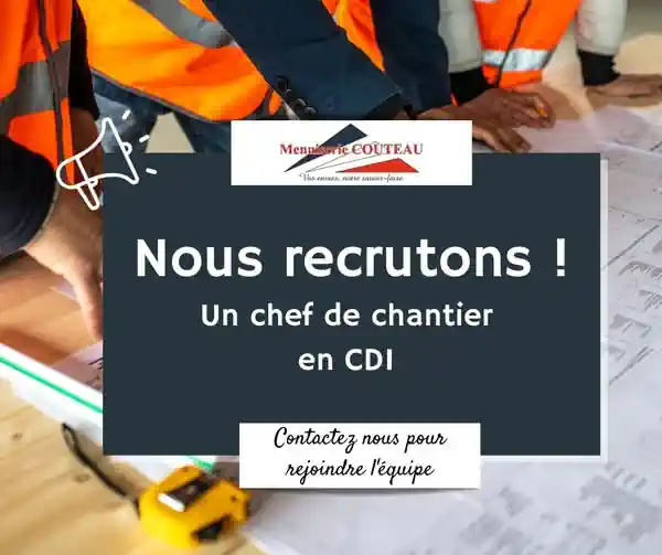 Chef(fe) de chantier expérimenté(e) en menuiserie à Niort