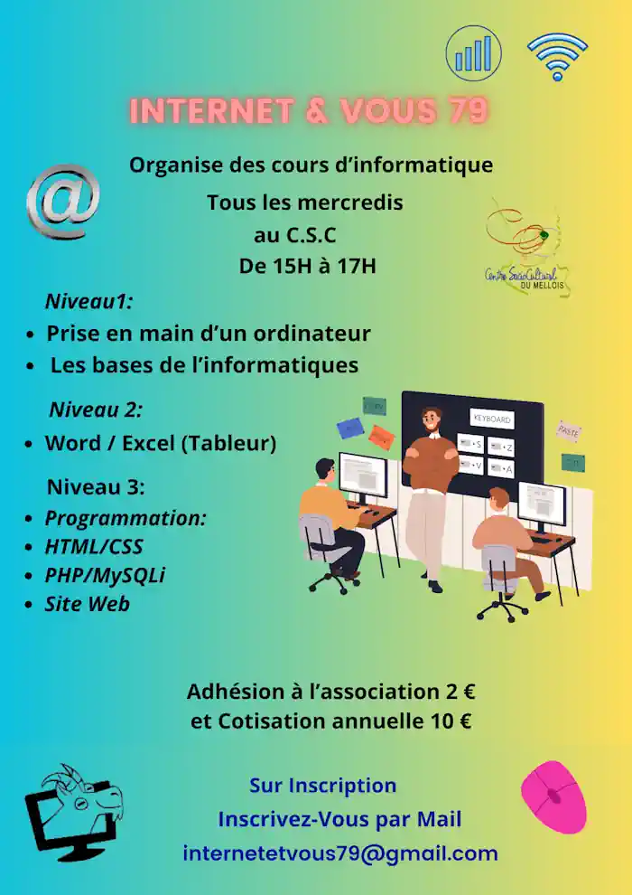 Cours informatique à Melle