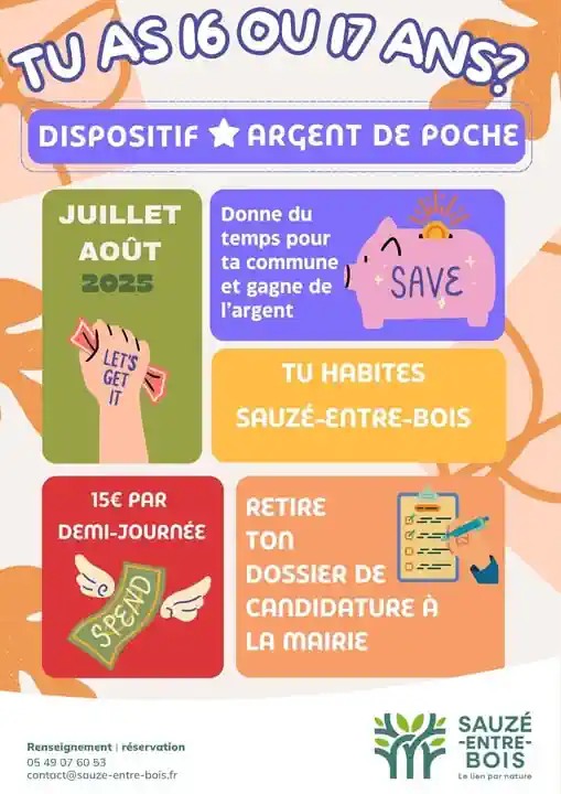 Dispositif Argent de poche à Sauzé-entre-Bois Dispositif Argent de poche à Sauzé-entre-Bois