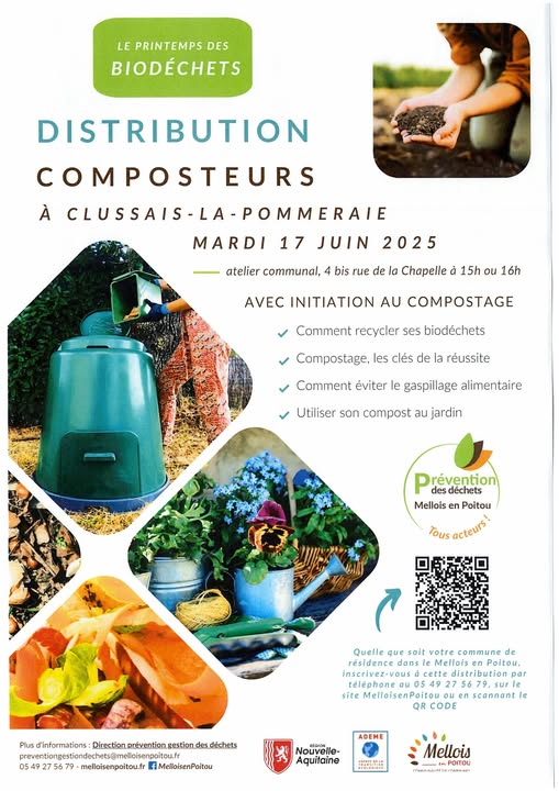 Distribution de composteurs à Clussais-la-Pommeraie