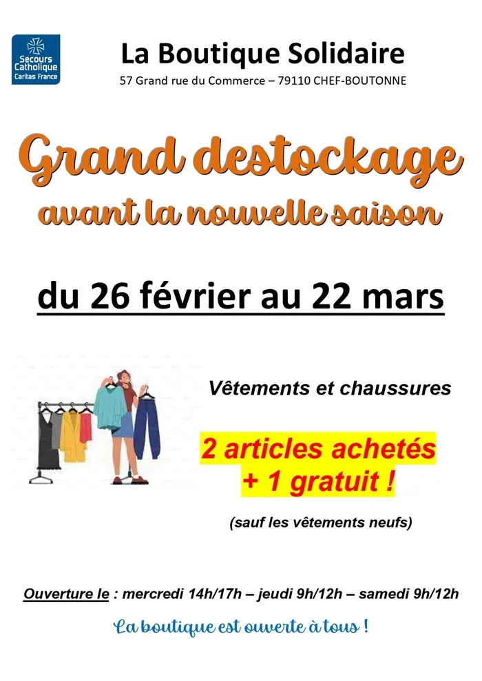 Grand destockage à Chef-Boutonne