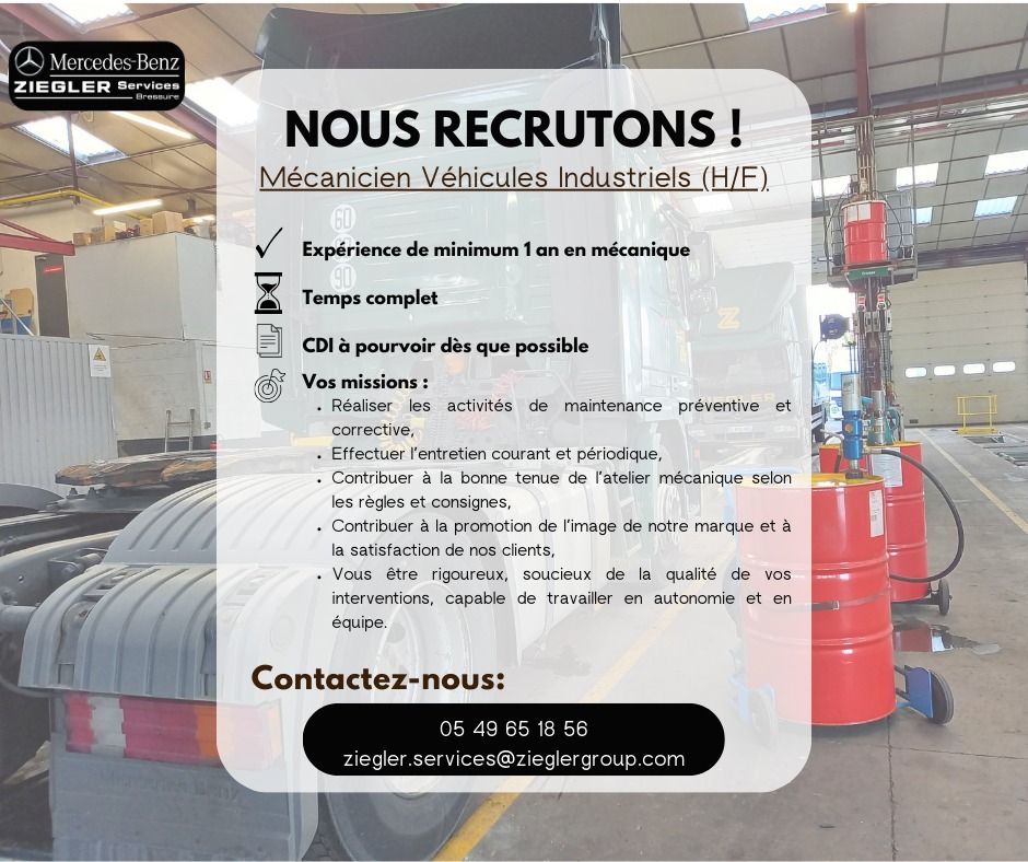 Mécanicien Véhicules Industriels (H/F) 2