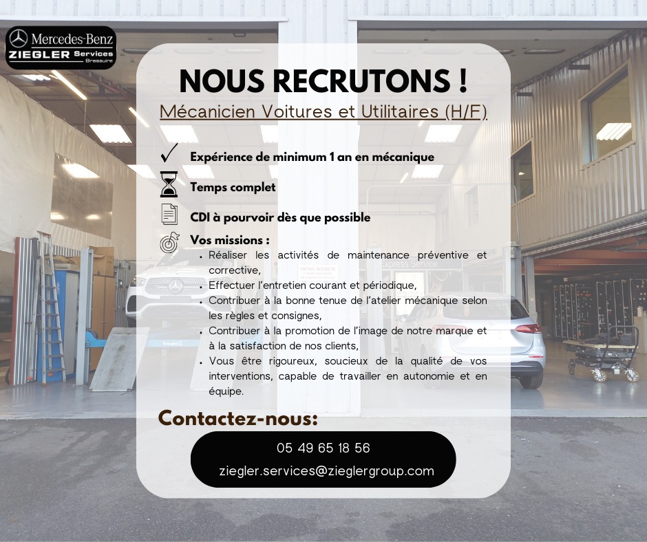 Mécanicien Voitures et utilitaires (H/F)