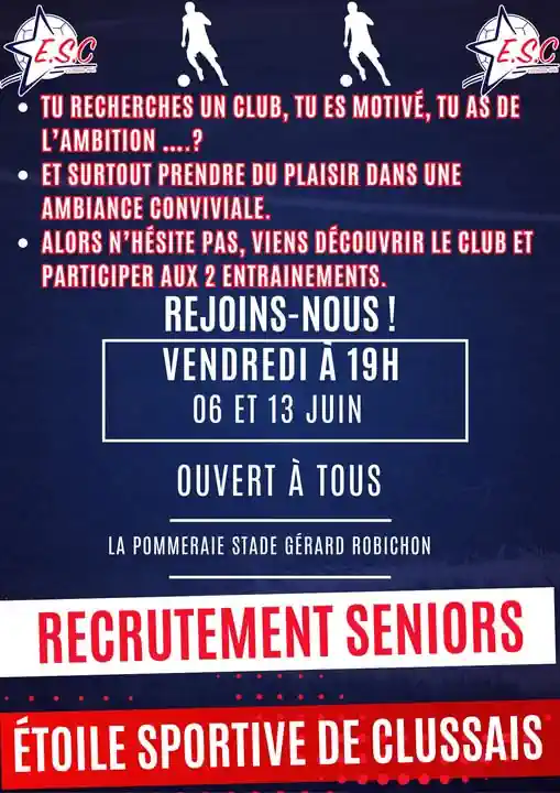 Participation à 2 entrainements à clussais