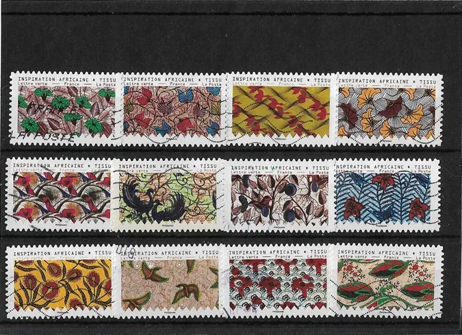 Série complète  de 12 timbres-poste oblitérés 2