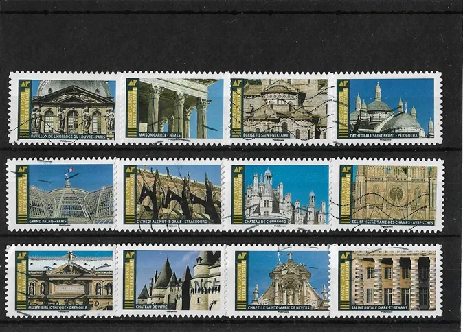 Série complète  de 12 timbres-poste oblitérés 5