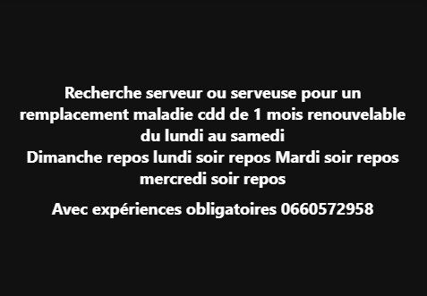 Serveur ou Serveuse