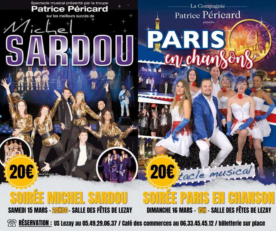 Soirée "Michel Sardou" et Soirée "Paris en chanson"