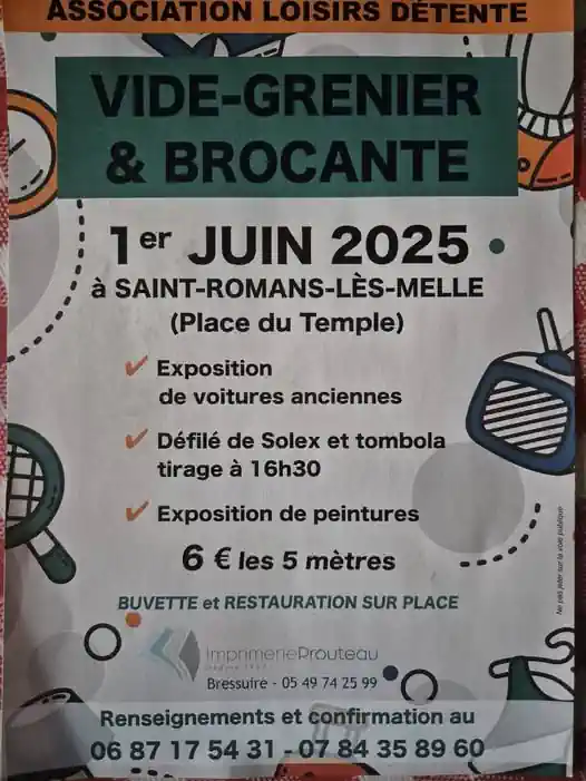 Vide grenier & brocante à Saint-Romans-Lès-Melle